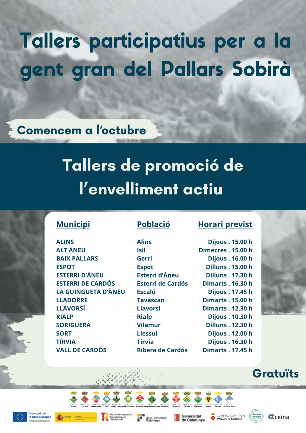 Tallers participatius per a la gent gran del Pallars Sobirà