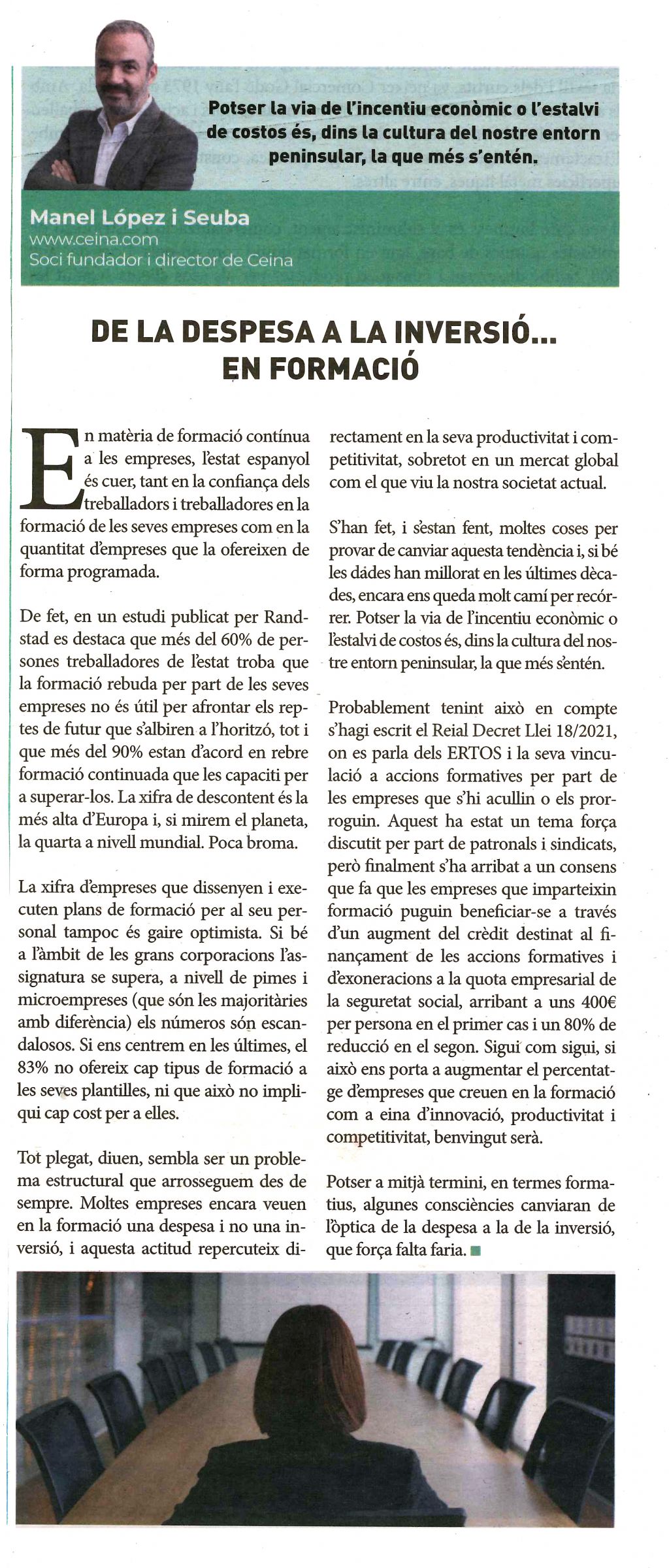 La Veu (29 oct 21)   De la despesa