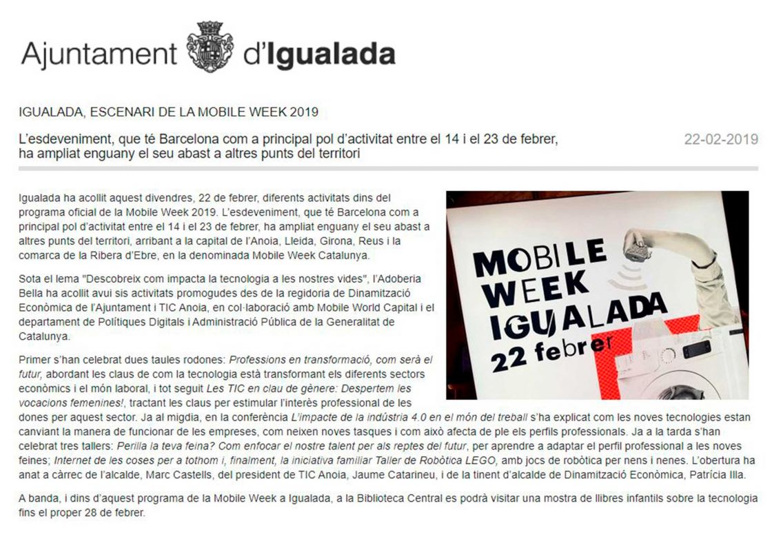 ESCENARI DE LA MOBILE WEEK 2019