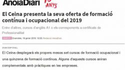 El Ceina presenta la seva oferta de formació contínua i ocupacional del 2019