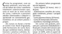 Ceina ofereix tallers de cuina 100% subvencionats