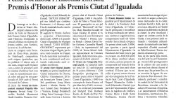 Feliu Formosa i Antònia Enrich, premis d'honor als Premis Ciutat d'Igualada