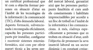Inscripcions per a un curs ocupacional de sistemes microinformàtics a Ceina