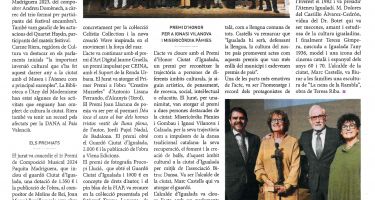 Lliurats els premis Ciutat d'Igualada, oberts al conjunt del país i que posen en valor el llegat cultural de la ciutat