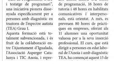 Innovador curs de programació per a persones amb TEA