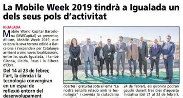 Igualada acollirà, durant la Mobile Week, una jornada sobre l’impacte de la tecnologia al món empresarial i laboral