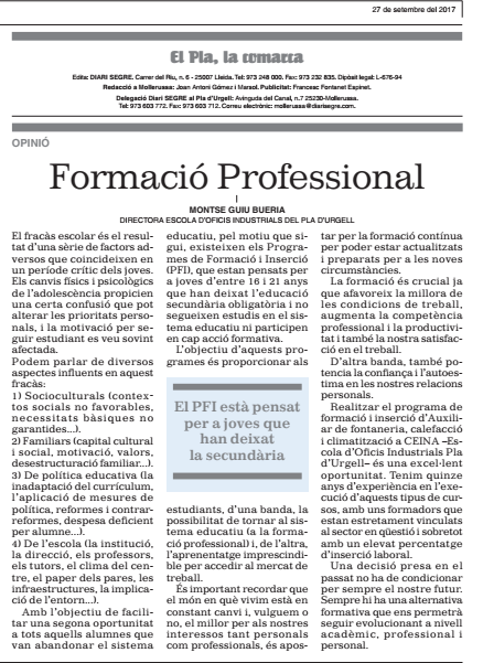 formació profesional : el segre