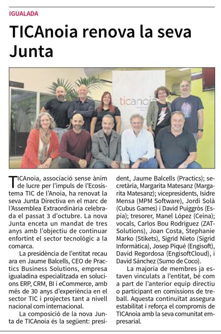 TICAnoia renova la seva junta