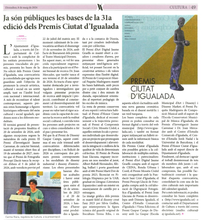 31a edició dels Premis Ciutat d'Igualada