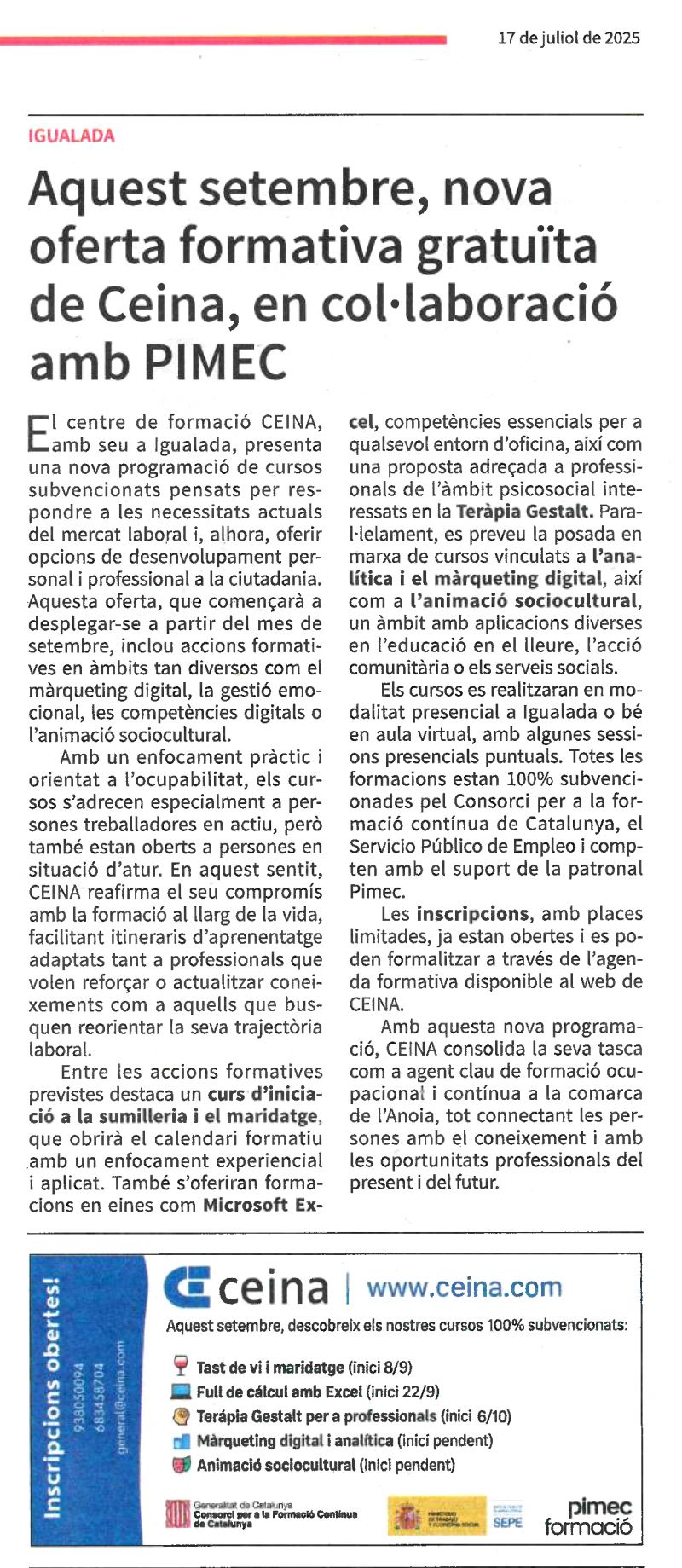 L'Enllaç - Contínua 2025