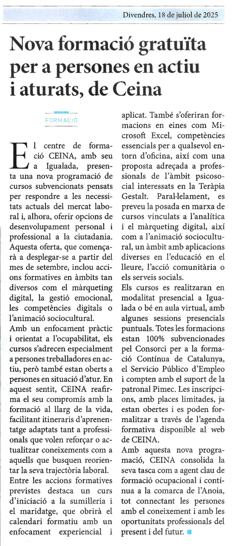 La Veu - Contínua 2025
