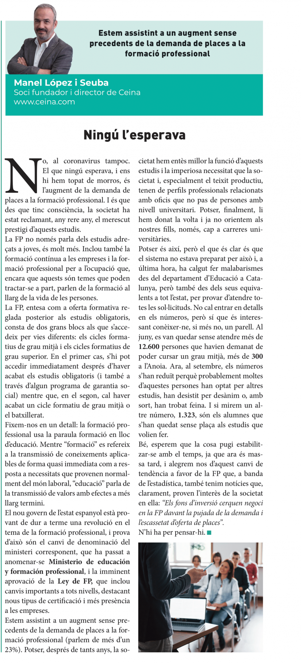 La Veu (8 octubre 21)   Opinió FP