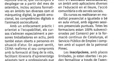 Este septiembre, nueva oferta formativa gratuita de Ceina, en colaboración con PIMEC